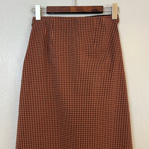 •RAILS• Luci Ruched Midi Skirt in Russet Gingham Size Small - Picture 8 of 12